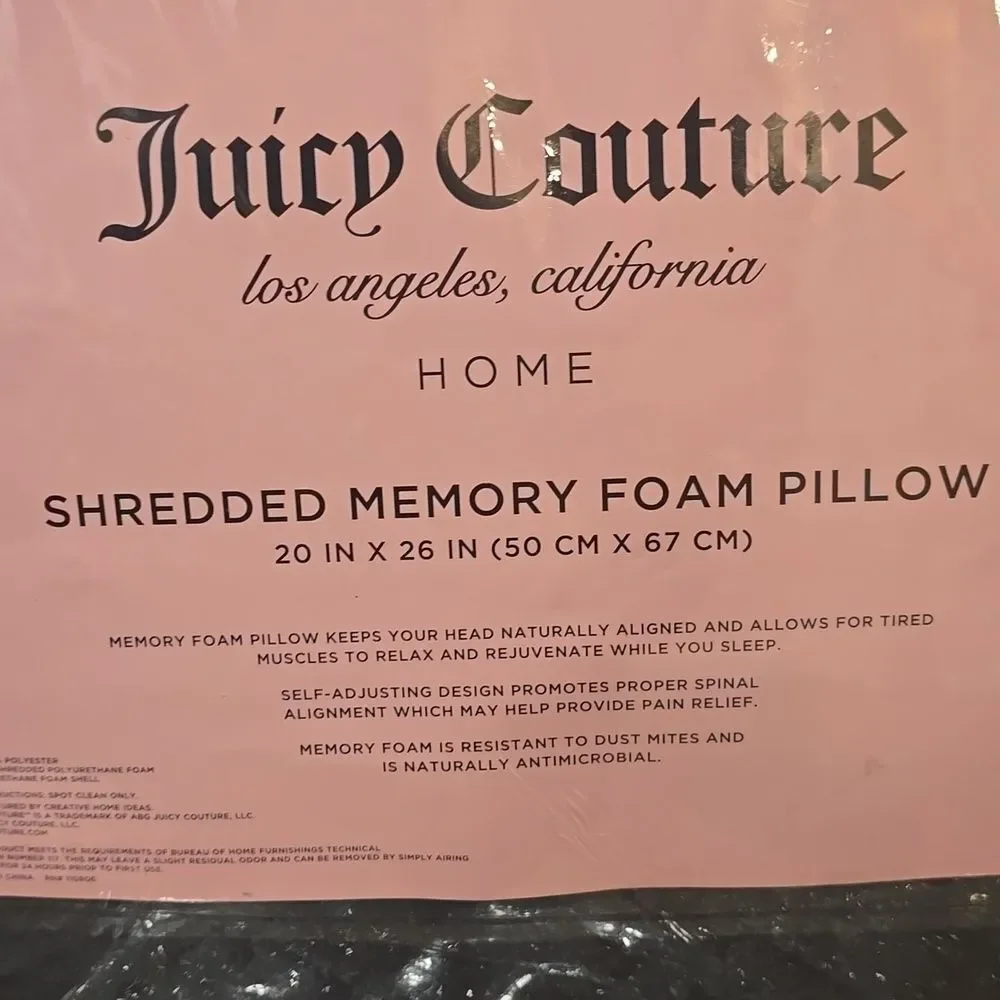 Juicy Couture Home Shredded Memory Foam Pillow‎